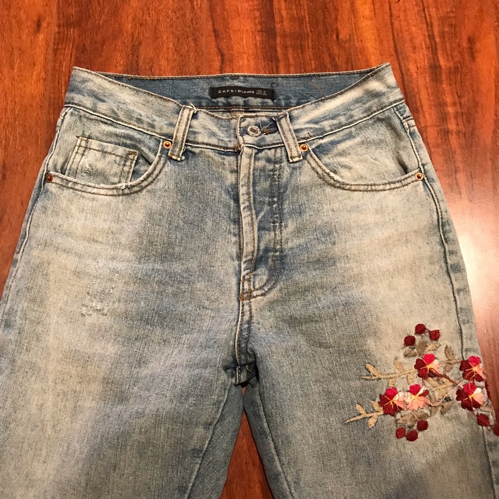 Embroidered Mom Jeans